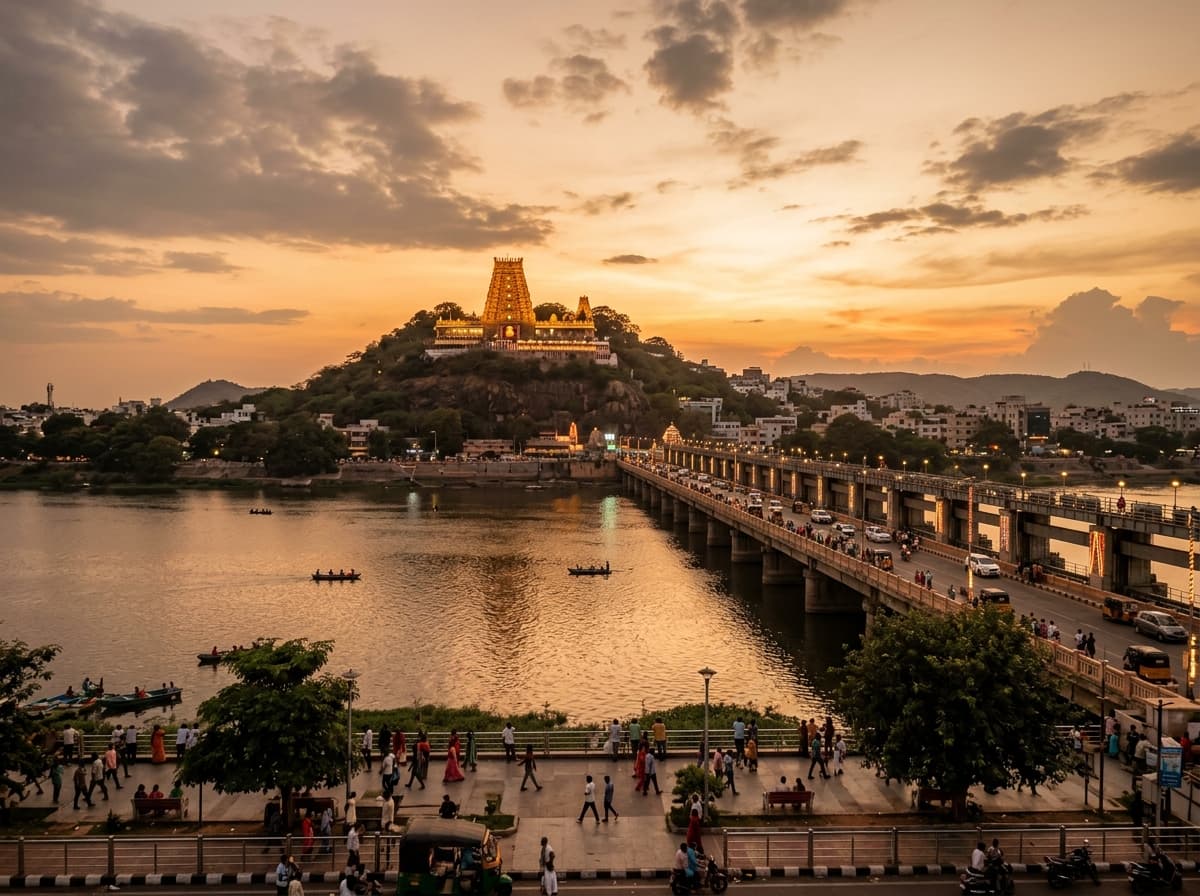 Vijayawada landmark at golden hour